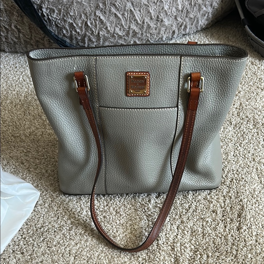 Dooney & Bourke Gray and Brown Leather Tote